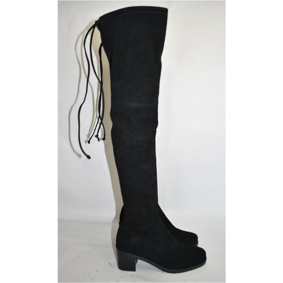 $800 STUART WEITZMAN Urban Over the Knee Boot BLACK BLOCK SUEDE 8 - Picture 5 of 10
